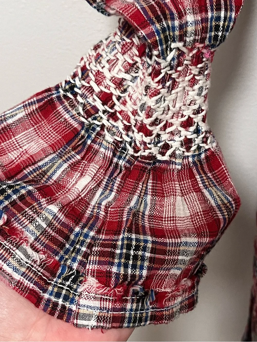 Anthropologie Pilcro Smocked Plaid Mini Dress - Size Small
